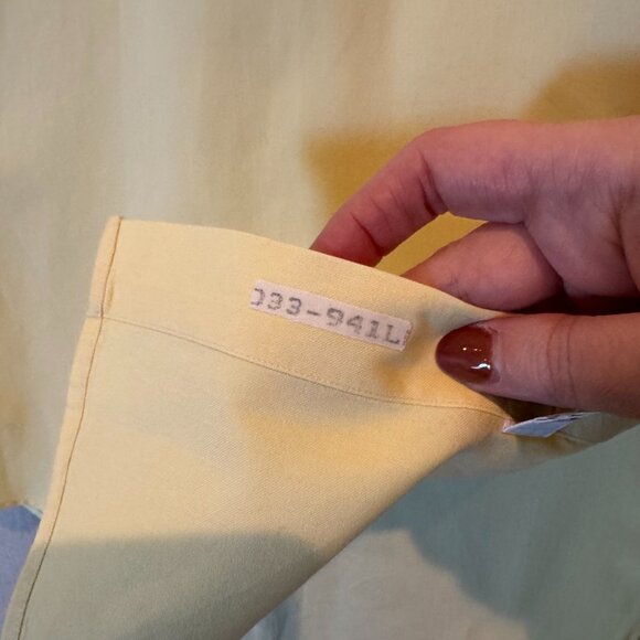 Ralph Lauren Classic Fit Short Sleeve Button Down XL Butter Yellow Blue Pony - Picture 5 of 8